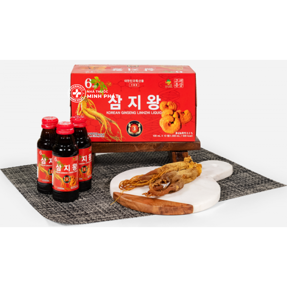 Nước Uống Hồng Sâm Linh Chi Hàn Quốc 100ml x 10 chai